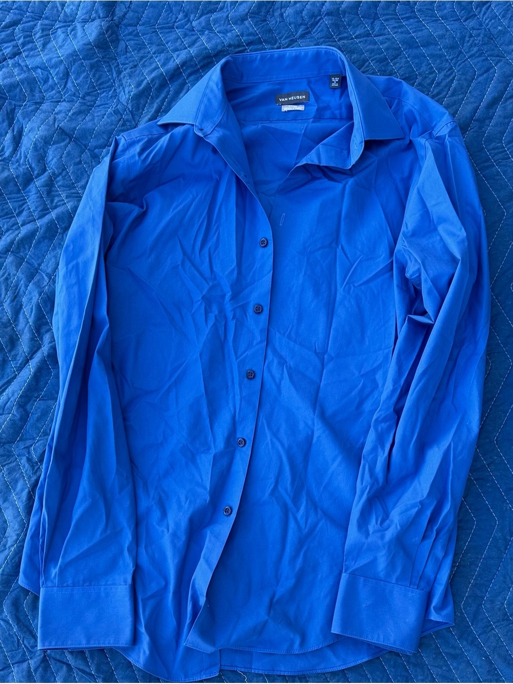 Van Heusen Men's Bold Royal Blue Button-Up Shirt